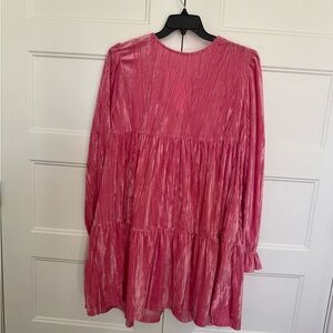 Chic Pink Velvet Kids Dress